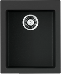 Мойка кухонная Omoikiri Bosen 41-BL, 50х41 см, врезная, из искусственного гранита (Tetogranit), прямоугольная, цвет черный, без отверстия под смеситель, без крыла, слив-перелив, врезная в столещницу, для кухни