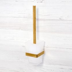 Ерш для унитаза WasserKRAFT Sauer, настенный, материал: латунь/стекло, для туалета/унитаза, с туалетной щеткой, в ванную/ванную комнату/туалет, цвет золото