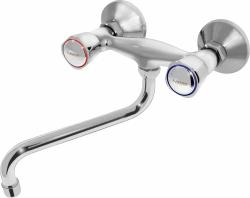 Смеситель для кухни/мойки Варион В.П. Бета, настенный, двухвентильный, поворотный, кран-буксы, длина излива 300 мм, латунь, цвет хром
