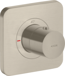 Смеситель для душа Axor Citterio E 120/120, термостатический, скрытого монтажа, настенный, без излива/шланга/лейки, квадратный, латунный, цвет шлифованный никель, с термостатом, встроенный/встраиваемый/термостатный