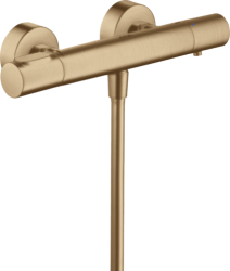 Смеситель для душа Axor Citterio M, термостатический, внешнего/наружнего монтажа, настенный, без излива/шланга/лейки, округлый, латунный, цвет шлифованная бронза, с термостатом