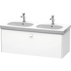 Тумба под раковину Duravit Brioso, 117х46,9х45,2 см, подвесная, 1 выдвижной ящик, ДСП, цвет: белый матовый, шкафчик навесной, механизм доводчика, прямоугольная, правая/левая, для раковины D-Code, в ванную комнату