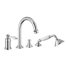 Смеситель для ванны/душа Cezares Aphrodite, на борт ванны, однорычажный, поворотный, длина 199 мм, керамический, латунь, цвет хром