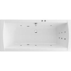 Ванна Excellent Aquaria Lux LINE, 180х80 см, акриловая, цвет- белый/хром, (с гидромассажем), с каркасом, прямоугольная, правосторонняя/левосторонняя, правая/левая, универсальная, приставная/встраиваемая