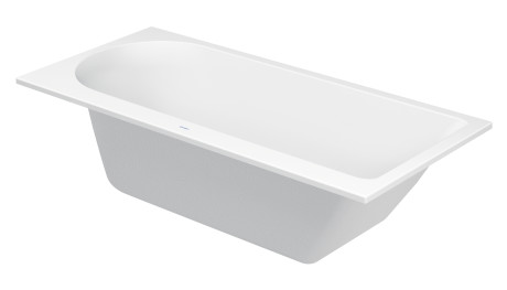 Ванна Duravit Darling New 170х75 см встраиваемая/пристенная, акриловая, цвет: белый, (без гидромассажа, ножек, сифона, фронтальной панели), прямоугольная, с одним наклоном для спины справа