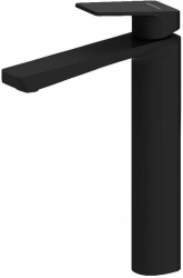 Смеситель для раковины/умывальника Damixa Merkur высокий, однорычажный, неповоротный, керамический, длина излива 169 мм, латунь, цвет черный