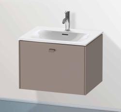 Тумба под раковину Duravit Brioso, 43,4х33,9х57 см, напольная, цвет: серо-коричневый/хром, 1 распашная дверца/одностворчатая, стеклянная полка, ДСП, прямоугольная, правая, в ванную комнату