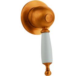 Смеситель для душа Migliore Oxford, скрытого монтажа, однорычажный, без излива, керамический, латунь, встариваемый, цвет медь/белый