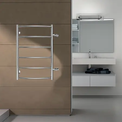 Полотенцесушитель Azario VERONA 500/800, 6 секций, водяной, 1", боковое подключение, нержавеющая сталь, настенный, форма лесенка, вертикальный, цвет хром