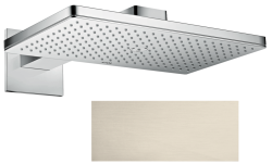 Верхний душ AXOR ShowerSolutions 460/300 1jet, с держателем, с квадратной розеткой, настенный монтаж, прямоугольный, с 1 режимом, размер 46,6х27 см, металлический, цвет: шлифованный никель, для душа/ванной