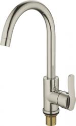 Смеситель для кухни/мойки Ledeme однорычажный, керамический, с поворотным изливом, латунь, цвет хром, кухонный, хромированный, вертикальный, однорукий, одноручный, однозахватный, одноручковые, кран, комплект, сантехника, водопроводные, размер