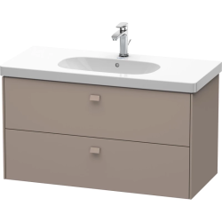 Тумба под раковину Duravit Brioso, 102х46,9х56,3 см, подвесная, 2 выдвижных ящика, ДСП, цвет: базальт, шкафчик навесной, механизм доводчика, прямоугольная, правая/левая, для раковины D-Code, в ванную комнату