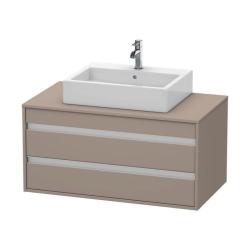 Тумба под раковину для консоли/столешницы Duravit Ketho 120х49,6х55 см, подвесная, ДСП, цвет: базальт, 2 выдвижных ящика, прямоугольная
