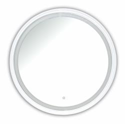 Зеркало Loranto Бергамо D 77, 77х77 см, с LED/ЛЕД-подсветкой, круглое, выключатель сенсорный, для ванны, навесное/подвесное/настенное