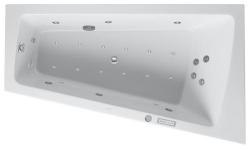 Ванна Duravit Paiova 170х100 см гидромассажная, пристенная, акриловая, цвет: белый, с рамой/сливом-переливом/фронтальной панелью, трапециевидная/угловая, с системой гидромассажа Combi-System E, c одним наклоном для спины, правая