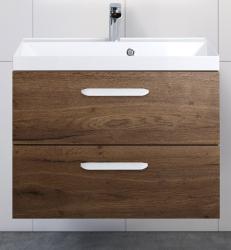 Тумба под раковину BelBagno Aurora 70, 70х45х50 см, подвесная, 2 выкатных ящика, ЛДСП, цвет: дуб табак, шкафчик навесной, механизм доводчика, прямоугольная