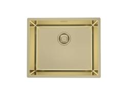 Мойка кухонная ALVEUS KOMBINO 50 MONARCH GOLD SAT-90 F/S 54,2х44,2х19,5 см, слив 90, врезная/встраиваемая сверху, нержавеющая сталь с PVD покрытием, прямоугольная, цвет золото, без отверстия под смеситель