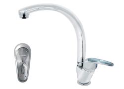 Смеситель для кухни/мойки Варион KARAT Серебро излив MAXI, однорычажный, поворотный, керамический, длина излива 235 мм, латунь, цвет хром