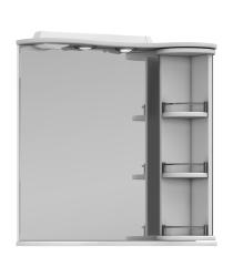 Зеркальный шкаф Vigo Callao 700, 70х24,5х70 см, с подсветкой, подвесной, цвет белый, зеркало, открытые полочки, прямоугольный