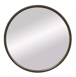 Зеркало Континент "Мун", 70х70 см, без подсветки, круглое, МДФ рама, цвет рамы: коричневый, для ванны, навесное/подвесное/настенное