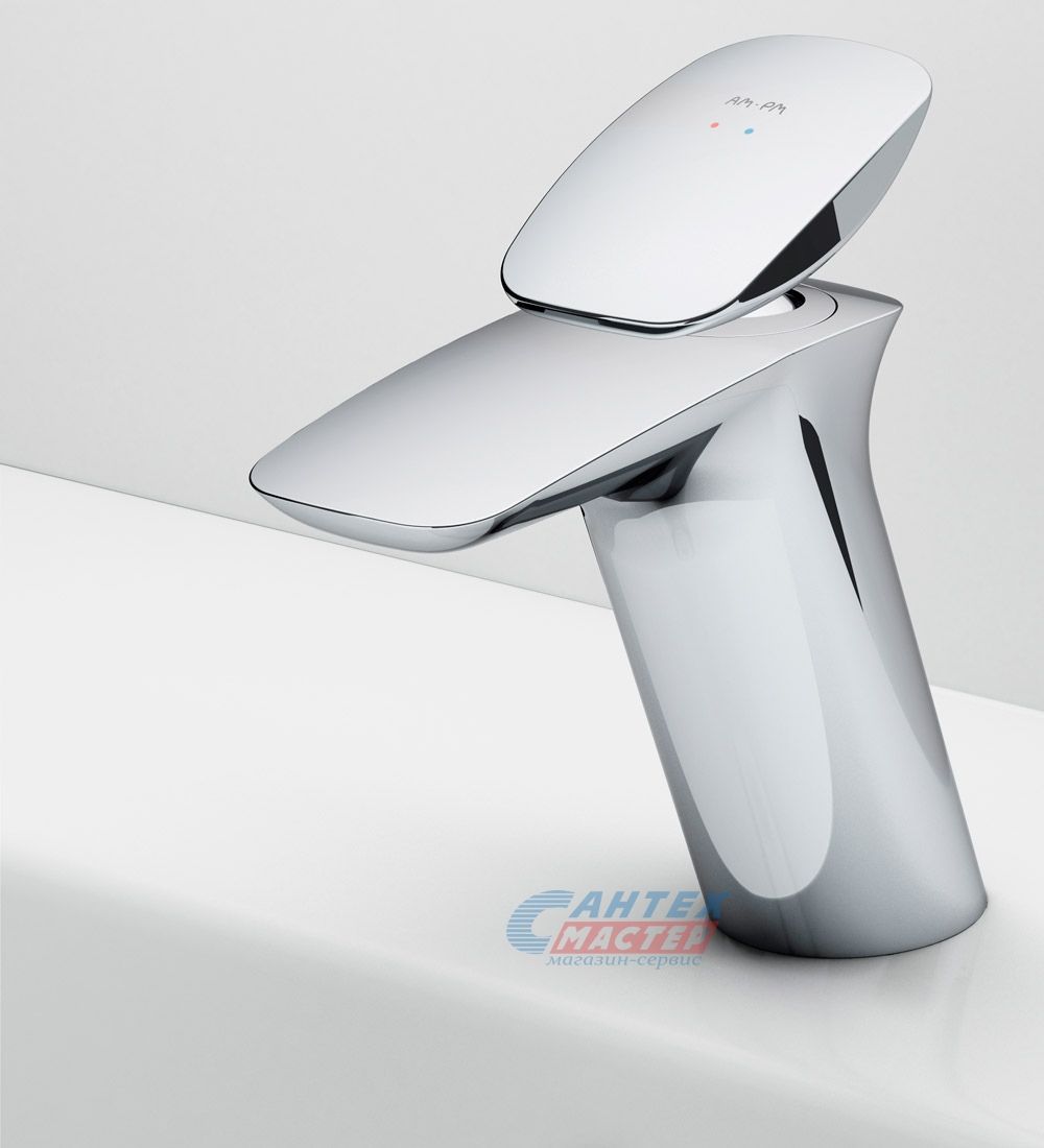 Смеситель для раковины Am.Pm Spirit V2.0 однорычажный, излив короткий, длина 115 мм, керамический, латунь, цвет хром, без донного клапана