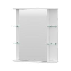 Зеркальный шкаф Volna Onda 60, 60х14,6х70 см, подвесной, цвет белый, зеркало, 1 распашная дверца/открытые полки, прямоугольный, левый/правый, левосторонний/правосторонний