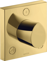 Вентиль Axor Starck Organic Trio/Quattro 120/120 запорный/переключающий, скрытого монтажа, квадратный, латунь, цвет: полированное золото, встраеваемый/встроенный, для ванны/душа