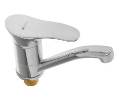 Смеситель для кухни/мойки Accoona, однорычажный, поворотный, керамический, длина излива 205 мм, латунь, цвет хром