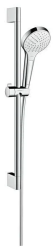Душевой гарнитур Hansgrohe Croma Select S Vario Unica, высота 65 см, комплект: ручной душ/душевая штанга/шланг для душа/ползунок, пластиковый, цвет хром/белый, наружного монтажа, настенный, для душа/ванной