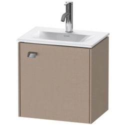 Тумба под раковину Duravit Brioso, 44х31х44,4 см, подвесная, с распашной дверцей, ДСП, цвет: лен/хром, шкафчик навесной, прямоугольная, правая, в ванную комнату