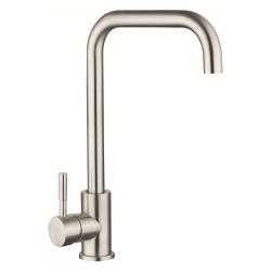 Смеситель для кухни/мойки TopZero Wellinox, цвет нержавеющая сталь, однорычажный, с высоким/низким изливом, высота излива 258 см, из нержавеющей стали