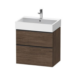 Тумба под раковину Duravit D-Neo, 61х37,2х62,5 см, подвесная, 2 выдвижных ящика, ДСП, цвет: орех темный, шкафчик навесной, прямоугольная, правая/левая, в ванную комнату