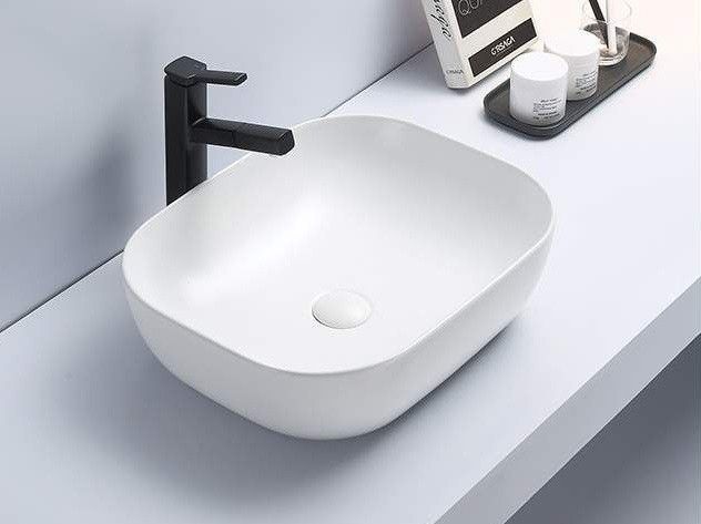 Раковина CeramaLux 78104MW 50,5х14х40,5 накладная, прямоугольная, керамическая/фарфоровая, цвет белый матовый , без отверстия под смеситель, без слива-перелива