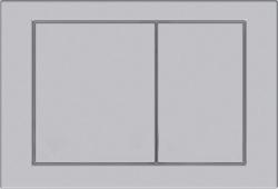 Кнопка смыва KK-POL M05, прямоугольная, цвет: сатин матовый, пластик, клавиша управления для сливного бачка, инсталляции унитаза, двойная, механическая, панель, универсальная, размер 15х22х1,3 см