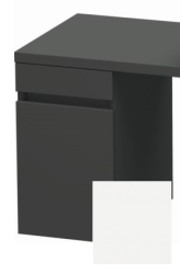 Тумба/шкафчик для консоли/столешницы Duravit DuraStyle под раковину 30х54,8х51,2 см, подвесная, ДСП, цвет: графит/белый матовый, 1 выдвижной ящик, прямоугольная
