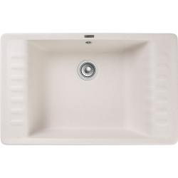 Мойка GranFest QUARZ 71, 75,2х47,5 см, врезная, кварц, прямоугольная, цвет белый, без отверстия под смеситель, слив-перелив, с крылом, для кухни