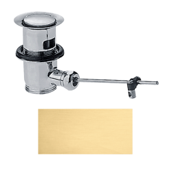 Донный клапан Axor с возможностью перекрытия стока, для раковины и биде, латунный, круглый, с переливом, цвет: шлифованное золото, управление с помощью стержня тяги, классический/стандартный