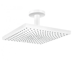 Верхний душ Hansgrohe Raindance E 300 1jet, потолочный монтаж, прямоугольный, с 1 режимом: RainAir, размер 30х30 см, латунь, цвет матовый белый