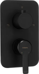 Смеситель для душа Deante ALPINIA, однорычажный, встраиваемый, 3 выхода, латунь, без излива, керамический, цвет черный, скрытого монтажа