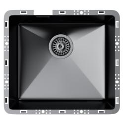 Мойка 450х500 см TopZero серия TZ RS, цвет титан, бесшовная, из нержавеющей стали, полированная, прямоугольная, отверстие под смеситель, слив-перелив, для кухни