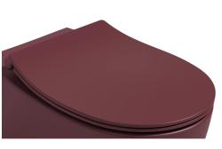 Cидение для унитаза ISVEA D80, 367х440 мм, дюропласт, цвет- бордовый матовый, с крышкой, Soft Close (микролифт), округлое, стульчак