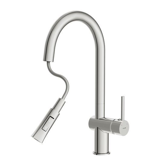 Смеситель для кухни/мойки Cersanit Melar однорычажный, поворотный/выдвижной излив, керамический, высота 192 мм, длина 219 мм, латунь, цвет хром