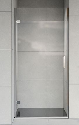 Душевая дверь Vincea Flex 90х200 см, прозрачное стекло, профиль хром, левое/правое, плоская/в нишу, дверь распашная