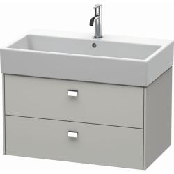 Тумба под раковину Duravit Brioso, 78,4х45,9х44,2 см, подвесная, 2 выдвижных ящика, ДСП, цвет: бетонно-серый/хром, шкафчик навесной, механизм доводчика, прямоугольная, правая/левая, в ванную комнату