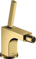 Смеситель для биде Axor Citterio однорычажный, керамический, фиксированный излив, длина 11,2 см, латунь, цвет полированное золото, без шланга/лейки, со сливным гарнитуром