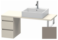Тумба/шкафчик для консоли/столешницы Duravit DuraStyle под раковину 30х47,8х51,2 см, подвесная, ДСП, цвет: серо-коричневый/базальт, 2 выдвижных ящика, прямоугольная