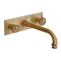 Смеситель для раковины Cezares Aphrodite, встраиваемый, двухвентильный, длина излива 175 мм, неповоротный, керамический, латунь, цвет бронза, без донного клапана, внутренний/скрытый монтаж