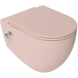 Унитаз подвесной ISVEA Infinity, с функцией биде, 365х530х400 мм, цвет: лососевый матовый, горизонтальный (в стену) выпуск, без сиденья, безободковый, антивсплеск, под скрытый бачок