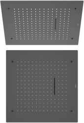 Верхний душ Aquatek AQ2082MB квадратный, 2 режима, размер 500х500 мм, нержавеющая сталь, цвет матовый черный, для душа/ванной, на потолок