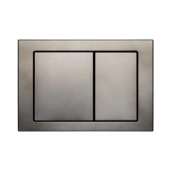 Кнопка смыва KK-POL M05, прямоугольная, цвет оружейная сталь, пластик, клавиша управления для сливного бачка, инсталляции унитаза, двойная, механическая, панель, универсальная, размер 15х22х1,3 см